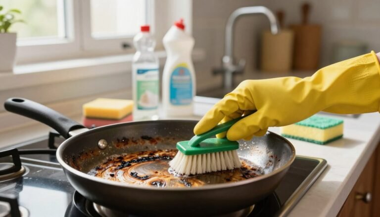 Como limpar frigideira queimada